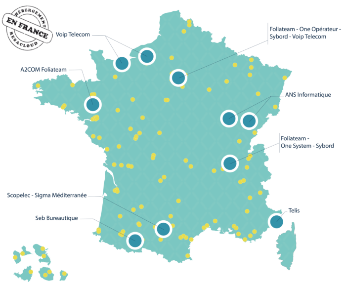 RESADIA carte datacenters